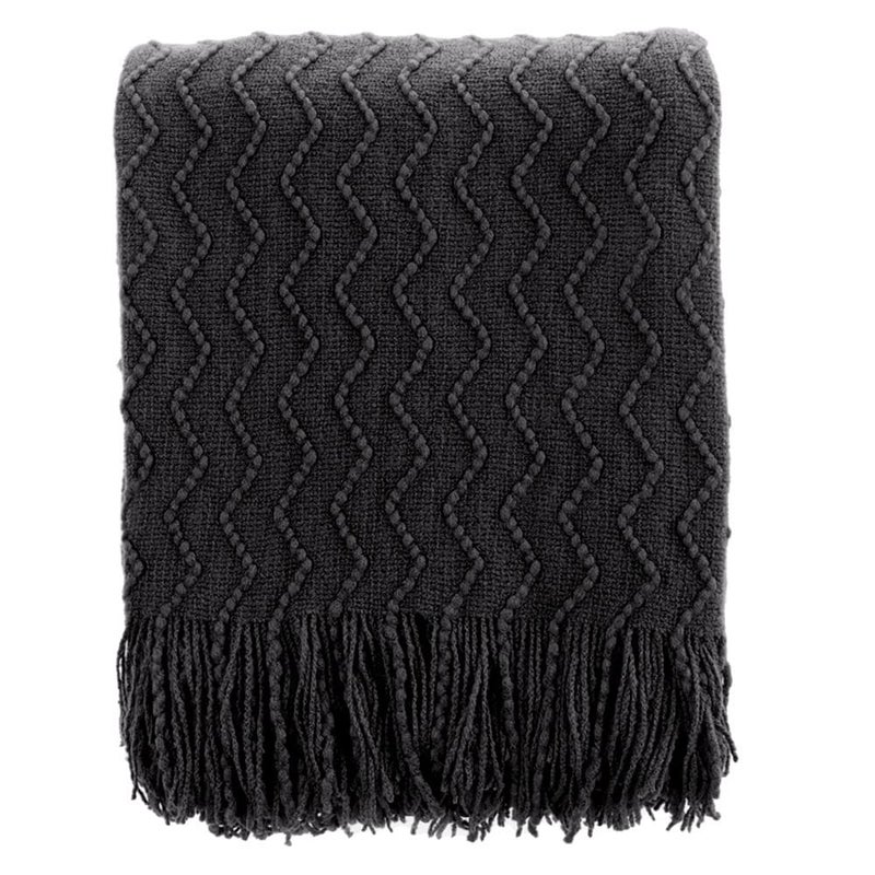 BATTILO HOME Rust Throw Blanket for Couch, 50" x 60", Acrylic Knit Woven Summer Blanket, Lightweight Decorative Soft Nap Throw with Tassel for Chair Bed Sofa Travel Picnic, Suitable for All Seasons - Image 1